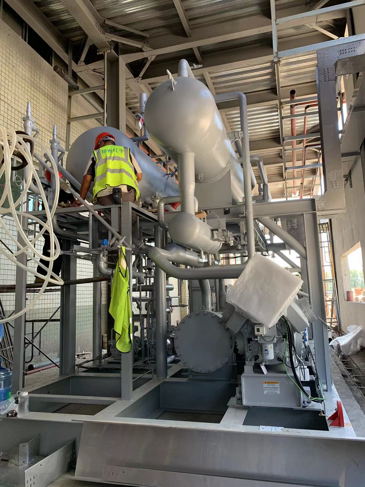 紅宇遂平CO2冷庫機房制冷設備安裝（一）